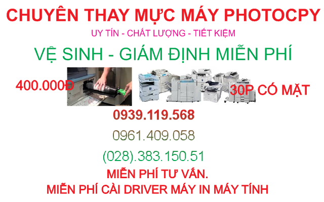 Thay mực máy photocopy tận nơi quận Phú Nhuận